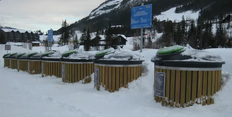 Semi-underground polyethylene waste containers