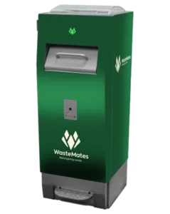 WasteMate compacting litter bin with solar panel and smart fill-level monitoring